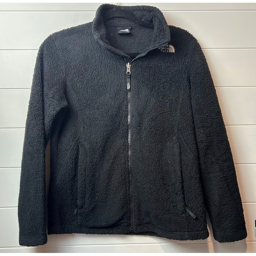 North Face Jacket Girls Large 14/16 Full Zip Fleece Black